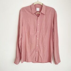 Sandro Oversized button down shirt long sleeve pale pink collared office chic S